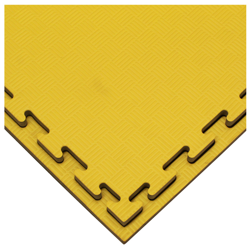 Paquete de 5 pza de Tatami de 1m*1m*2 cm de grosor Fire Sports Piso para gimnasio Negro-Amarillo