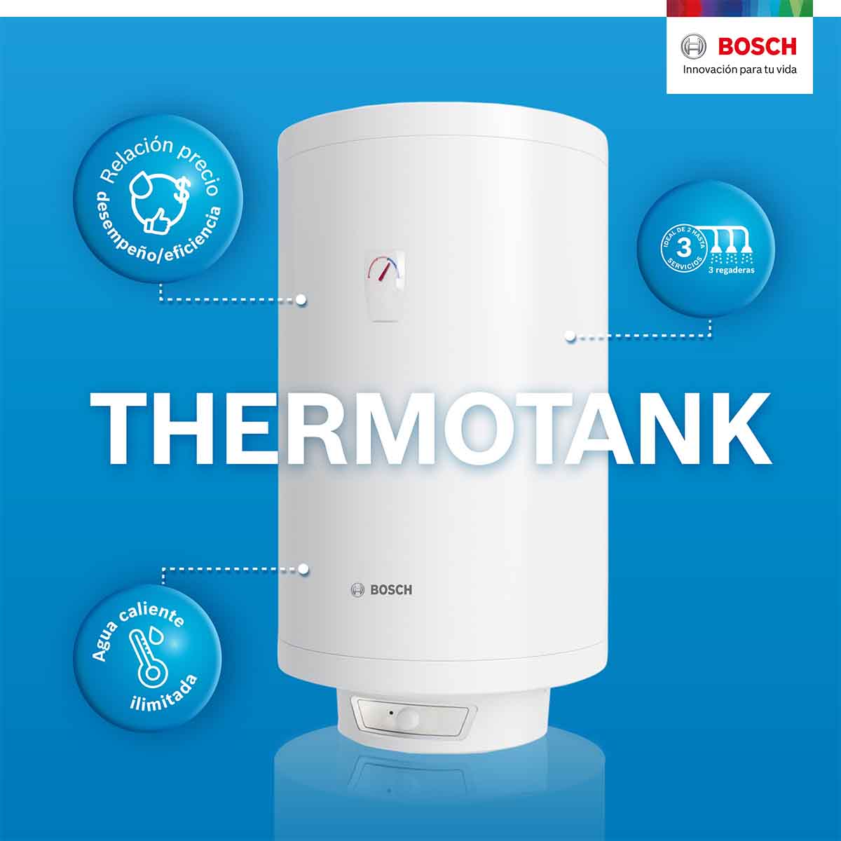 Calentador Electrico Deposito Thermotank 4 Serv 150L Bosch