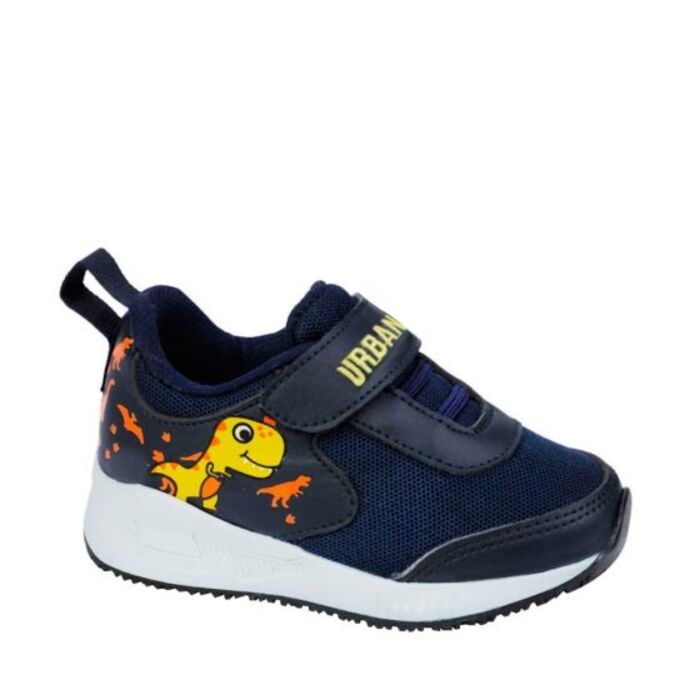 Tenis para niño Urban Shoes color azul, casual, con impresión de dinosaurios, 992445