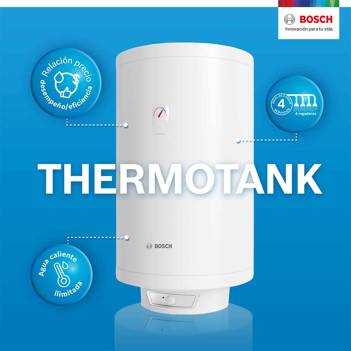 Calentador Electrico 3 Servicios Plus 120 L Thermotank Bosch