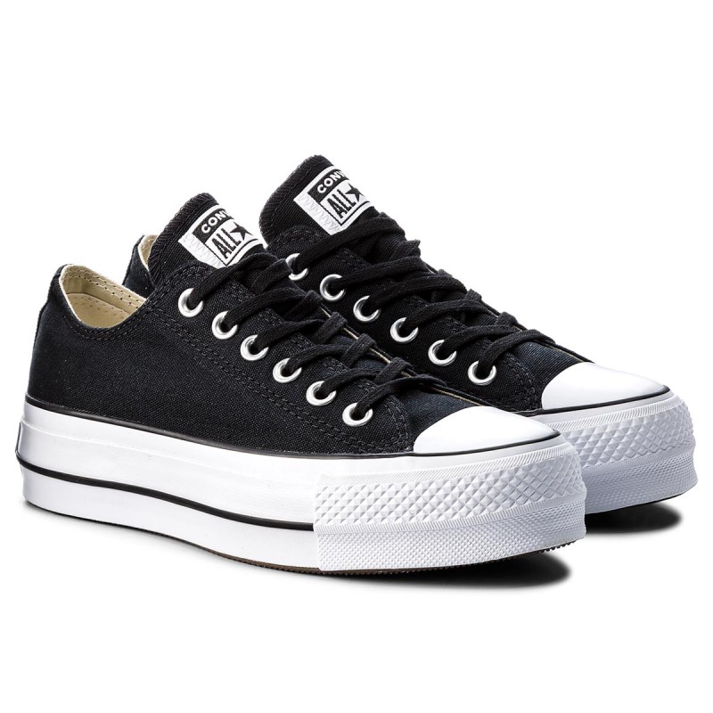 Tenis Converse Ctas Lift Ox Black/White Dama Original 560250C