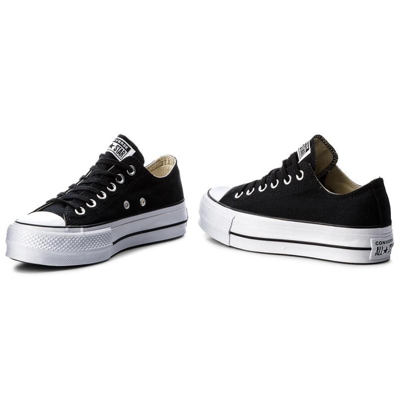 Tenis Converse Ctas Lift Ox Black/White Dama Original 560250C