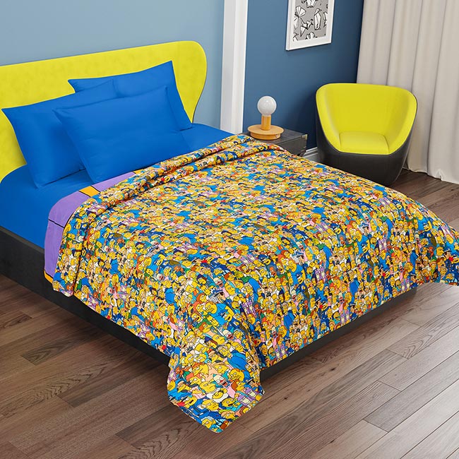 Edredón Digital Sustentable Matrimonial Familia Simpson - Providencia