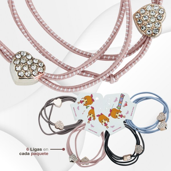 Set 6 Ligas Para Cabello Elastica Accesorio Cute T-625 