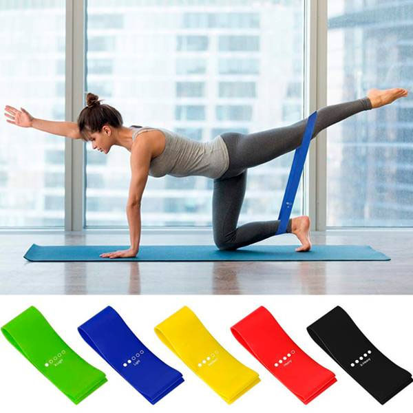 Kit 5 Ligas de Plástico Resistencia Ejercicio Yoga Glúteo