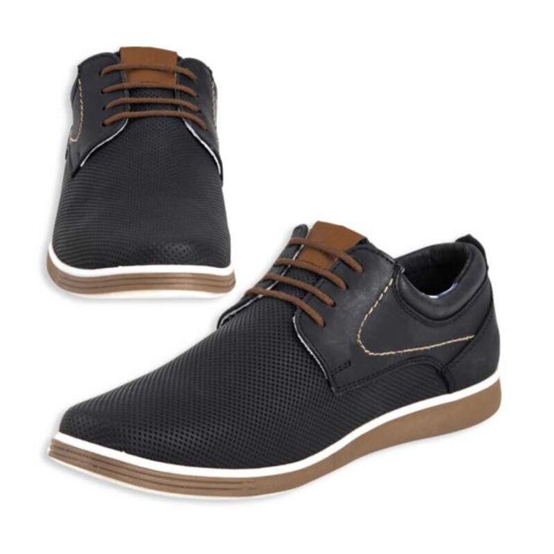 Zapatos Para Hombre Casual Color Negro/ Marrón 617