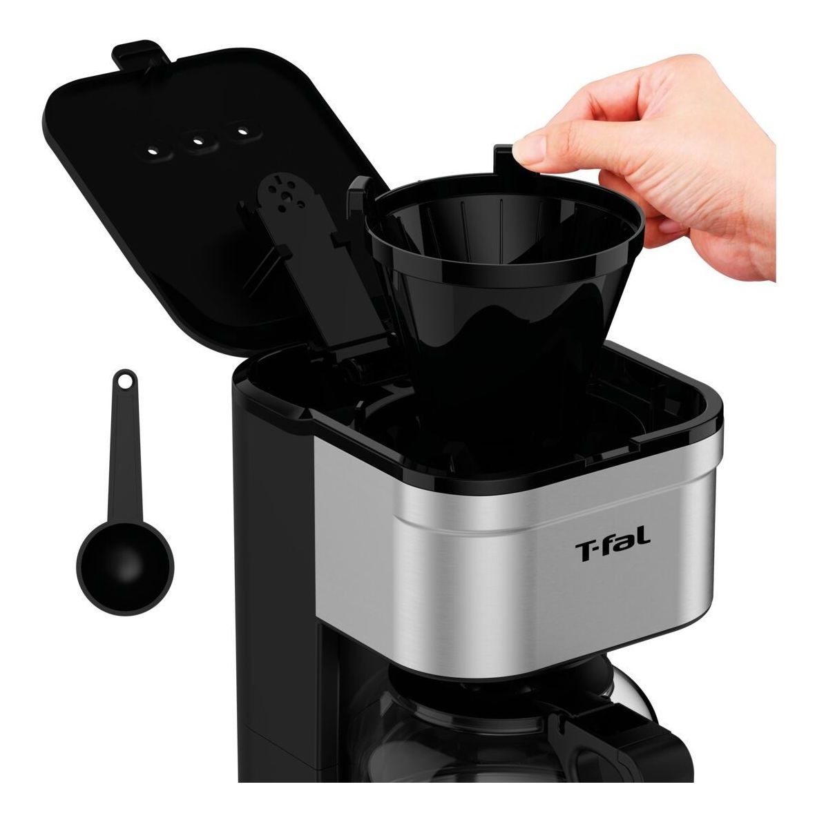 Cafetera T-Fal Elegance CM223DMX Filtro Permanente 7 Tazas - Negro