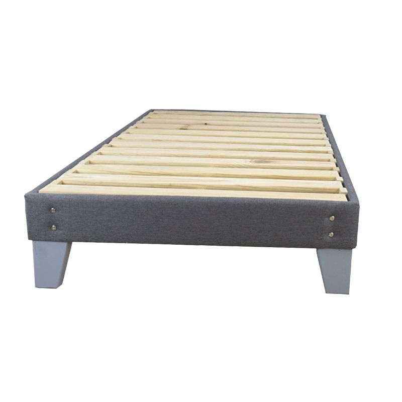Base de Cama Individual Armable con Madera Sólida de Pino en color Gris Box Spring en estilo Nórdico NORVAL