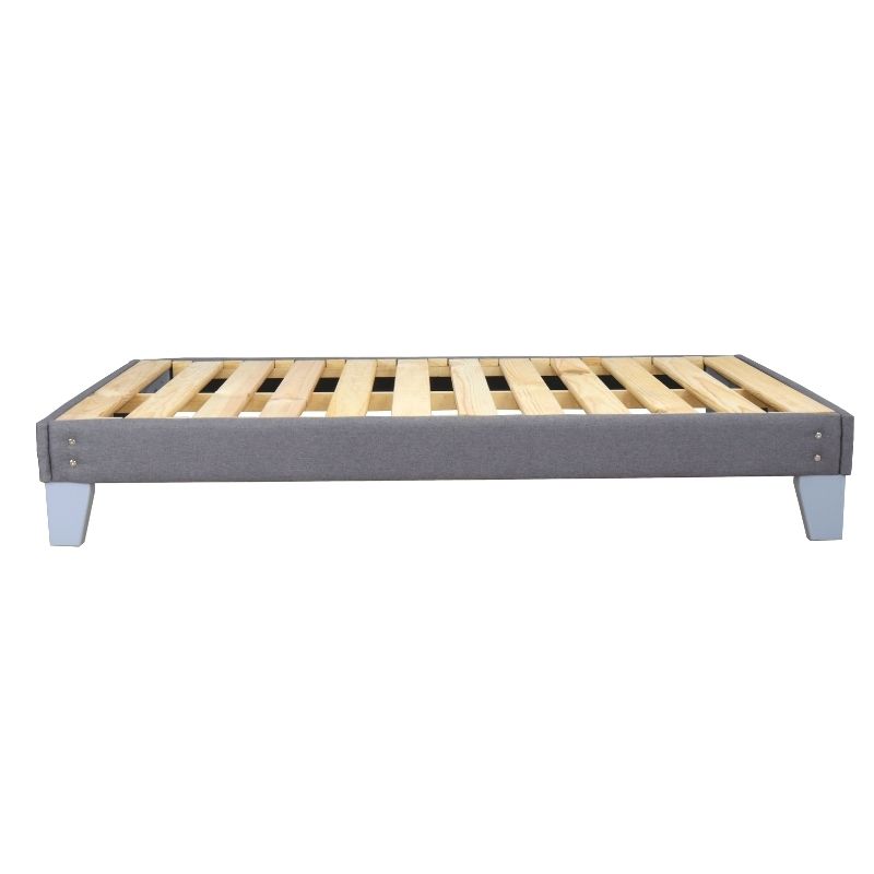 Base de Cama Individual Armable con Madera Sólida de Pino en color Gris Box Spring en estilo Nórdico NORVAL