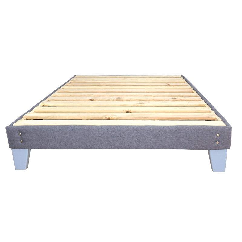 Base de Cama en Color Gris de Madera de Pino Box Spring Armable Matrimonial diseño Nórdico NORVAL