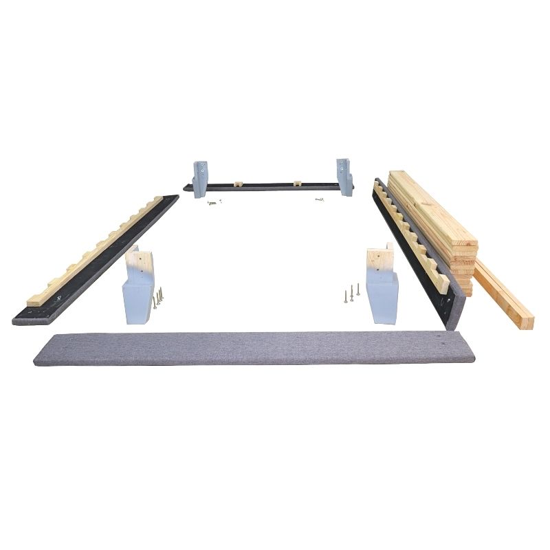 Base de Cama en Color Gris de Madera de Pino Box Spring Armable Matrimonial diseño Nórdico NORVAL