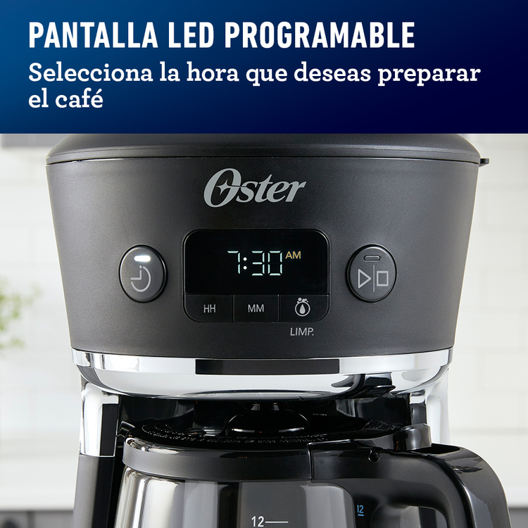 Cafetera Con Pantalla LED Programable Oster BVSTRF100-013 - Negro