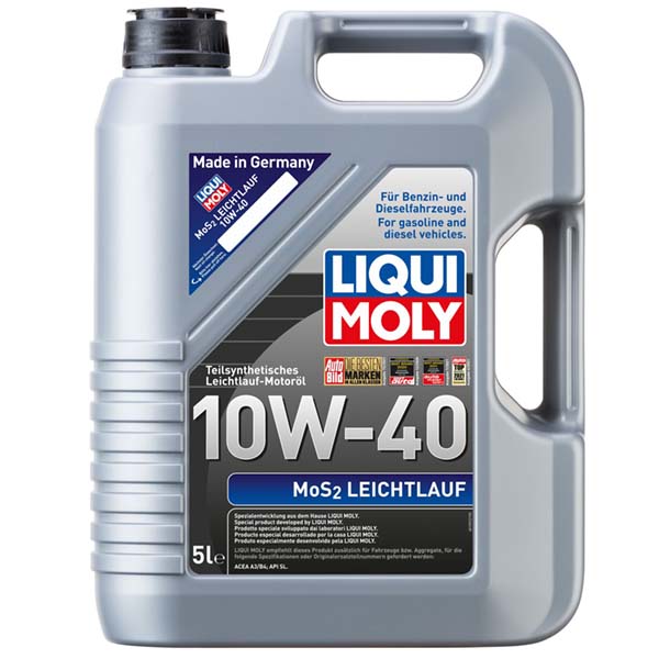 Aceite para Motor, Liqui Moly, MoS2 Leichtlauf 10W-40, Semi-Sintético, 5 L