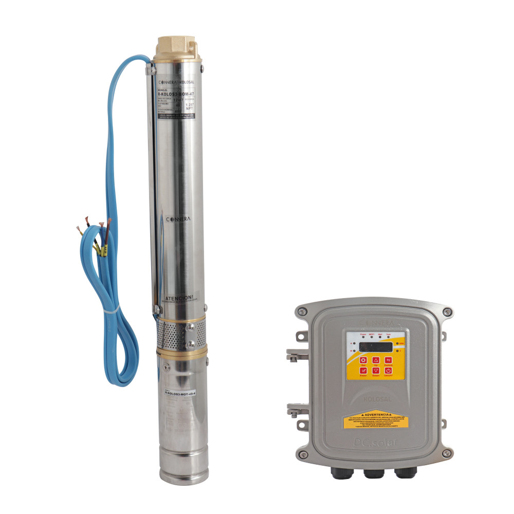Bomba sumergible solar connera Kolos3-95-75-7 95 Metros 58 Lpm 750 Watts A 72vcd
