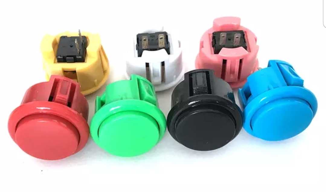 10 Botones Arcade Tipo Sanwa Con Microswitch 30mm