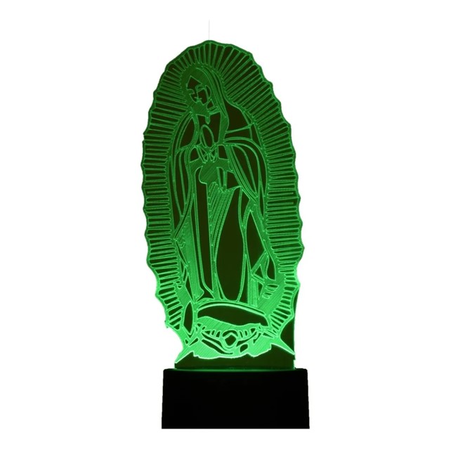 Lampara 3d 3 Colores Virgen De Guadalupe Religión Católico