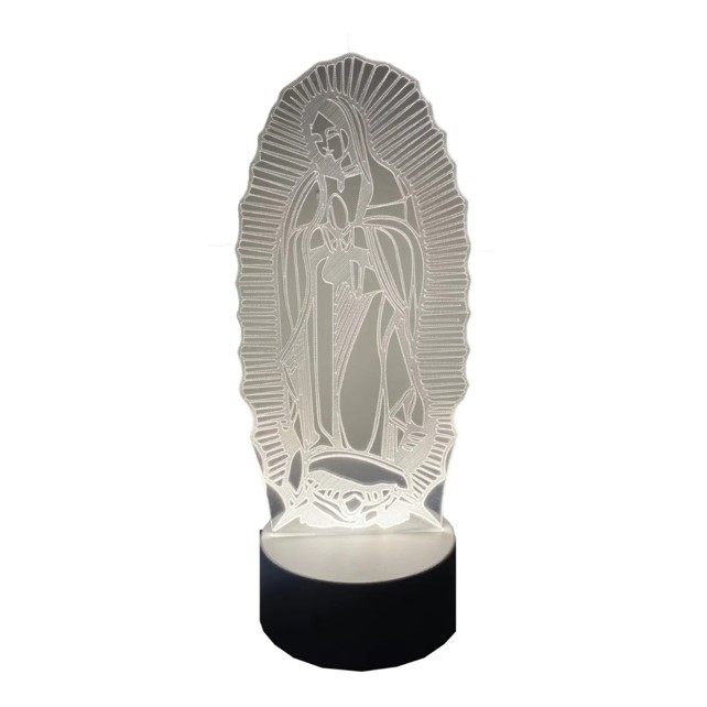 Lampara 3d 3 Colores Virgen De Guadalupe Religión Católico
