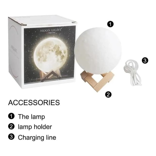 Humidificador Luna Lámpara 3d Aromaterapia Luz Difusor