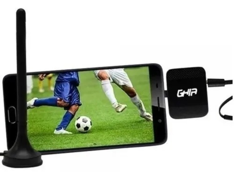 Sintonizador de Tv GHIA para Dispositivos Móviles Android 2 Antenas color Negro