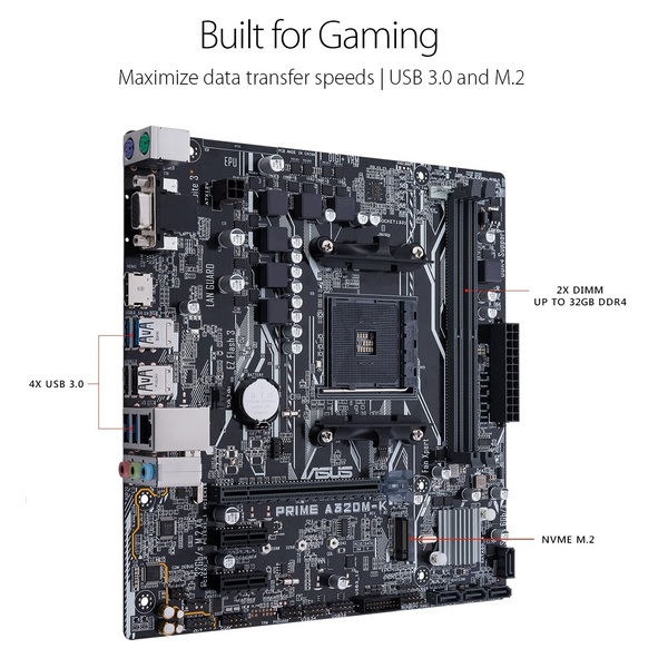 Tarjeta Madre Asus Prime A320M-K / Motherboard AM4 