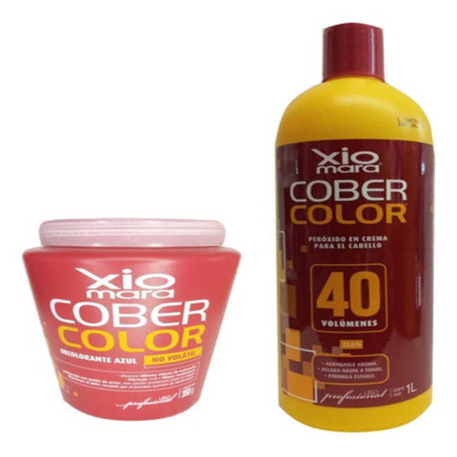 Tarro Decolorante Azul 350 g + Revelador 40 vol 1L Cober Color 