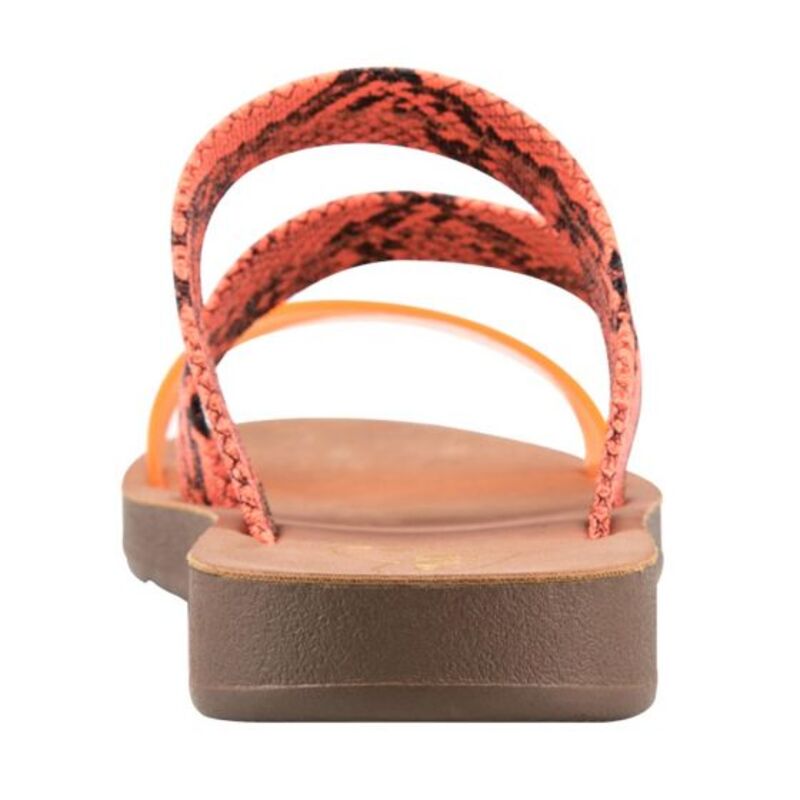 Sandalia Para Mujer Casual Naranja Diseño Piel Serpiente 95