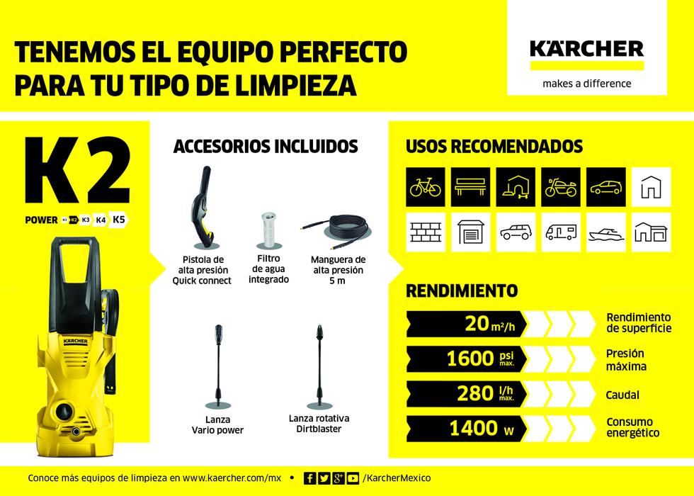 Hidrolavadora Eléctrica De Alta Presión Kärcher K2 - Amarillo