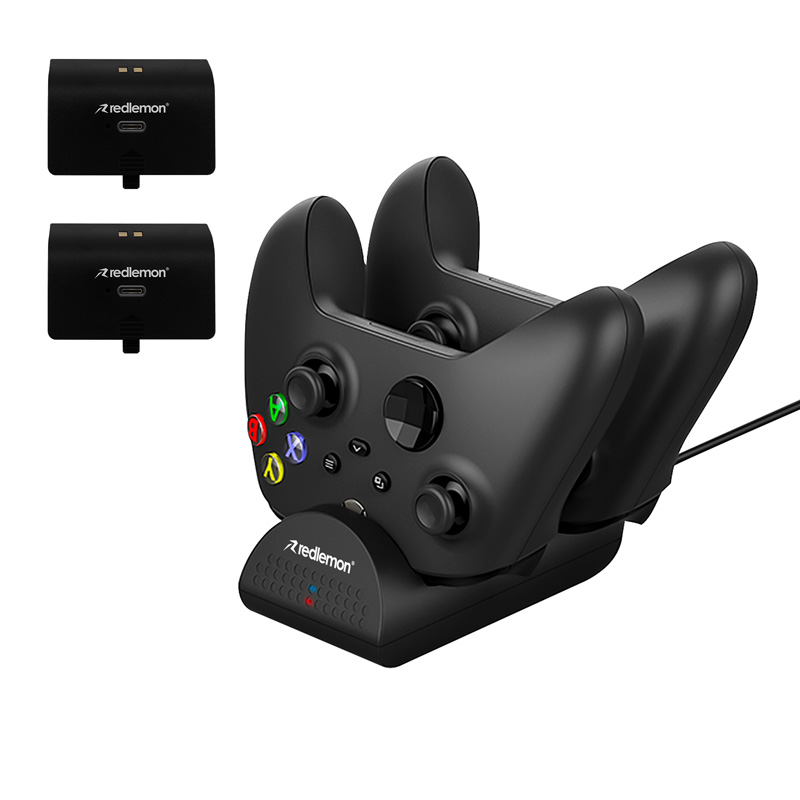 Cargador para Controles Xbox Series X y Xbox One + 2 Baterías Redlemon