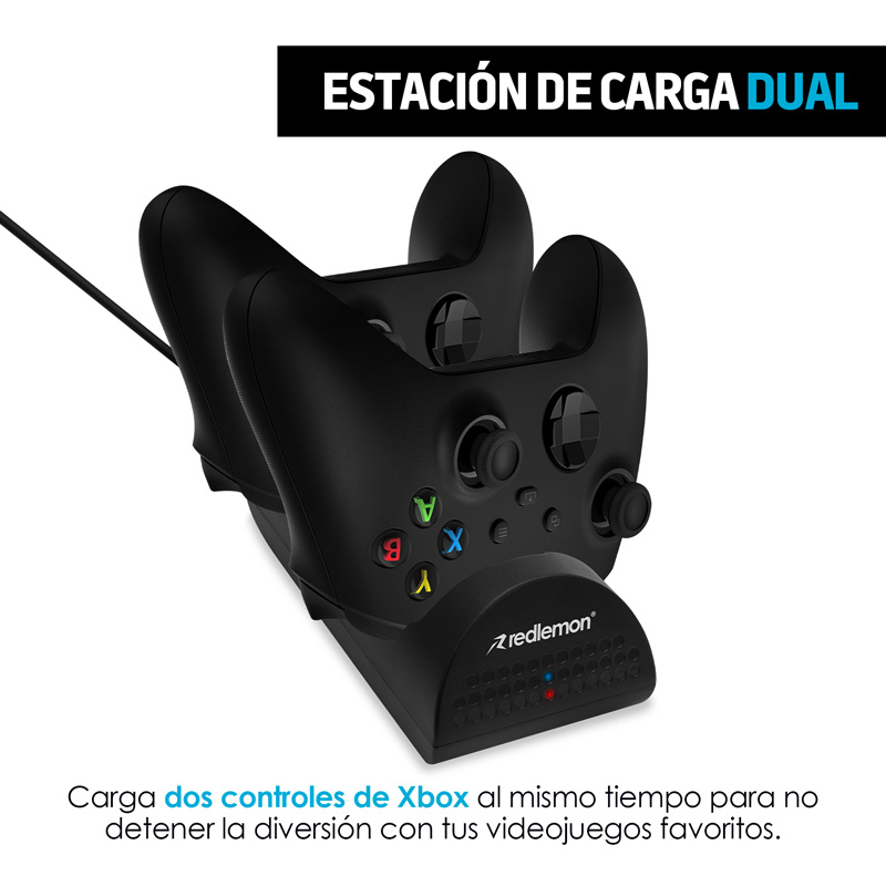 Cargador para Controles Xbox Series X y Xbox One + 2 Baterías Redlemon