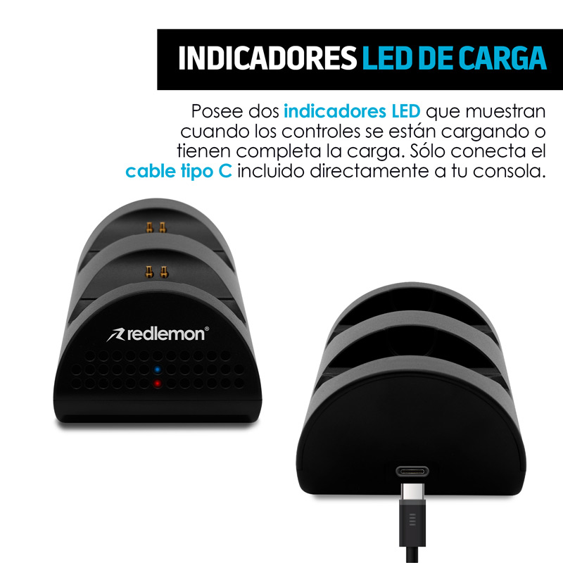 Cargador para Controles Xbox Series X y Xbox One + 2 Baterías Redlemon