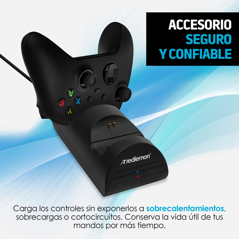 Cargador para Controles Xbox Series X y Xbox One + 2 Baterías Redlemon