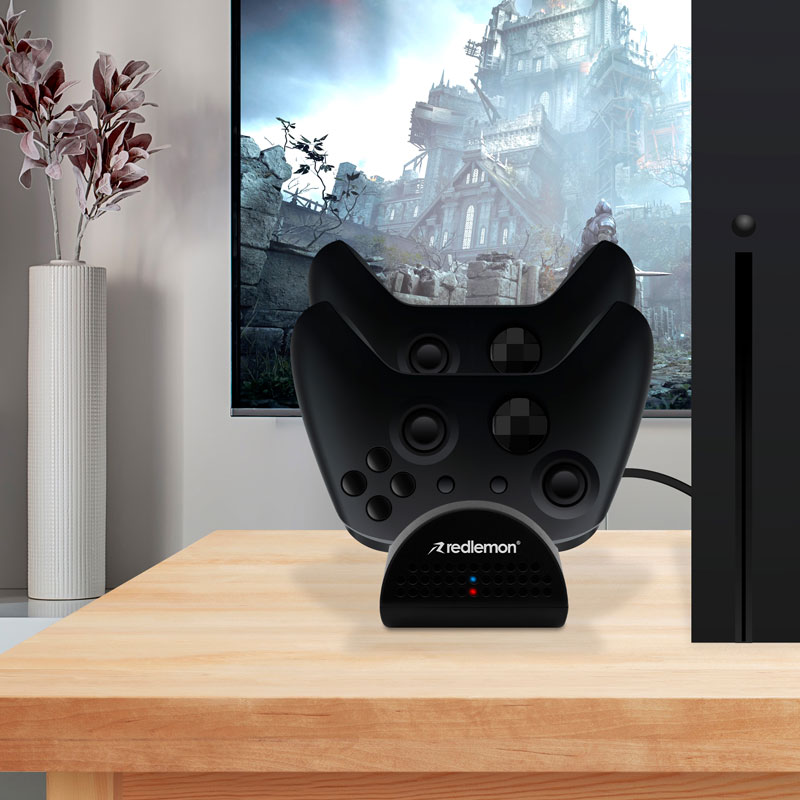 Cargador para Controles Xbox Series X y Xbox One + 2 Baterías Redlemon