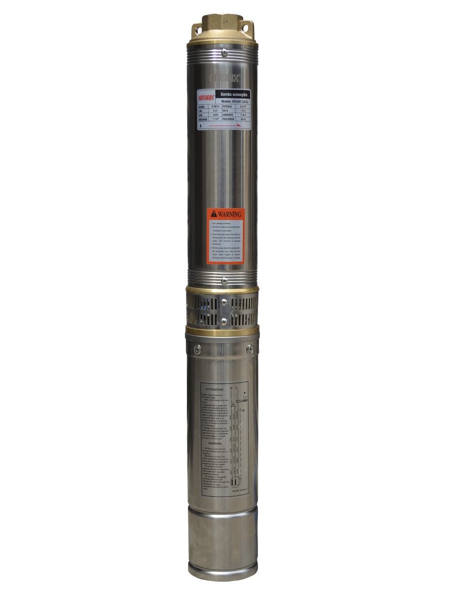 MOTOBOMBA SUMERGIBLE INOXIDABLE ANTARIX MSAM1/2D32 110V MONOFÁSICA DE 1/2 HP DE POTENCIA