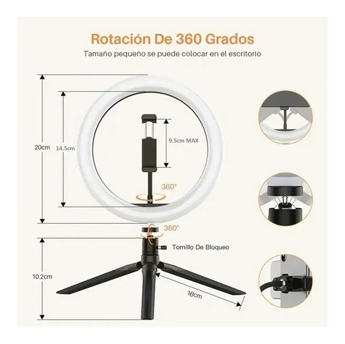 ARO DE LUZ LED CON TRIPIE MITZU ARO-2021 3 TONOS DE LUZ 