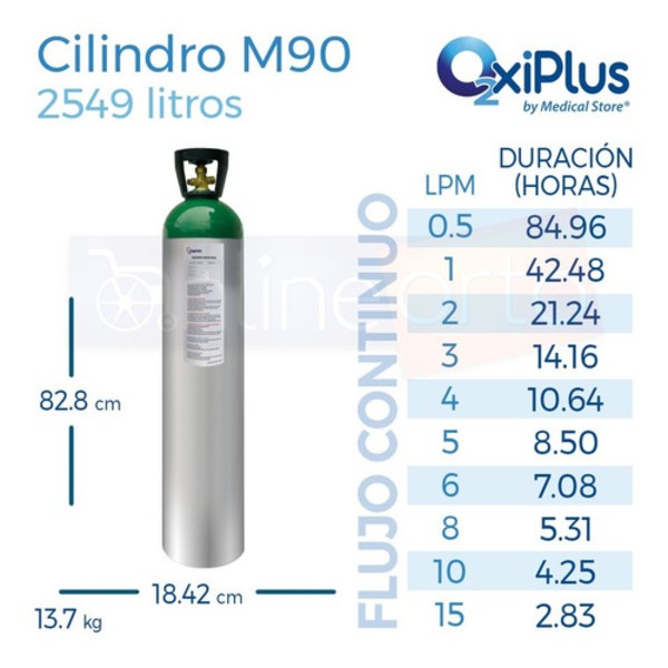 Tanque De Oxigeno Kit Completo M90 2549 Litros Marca Oxiplus