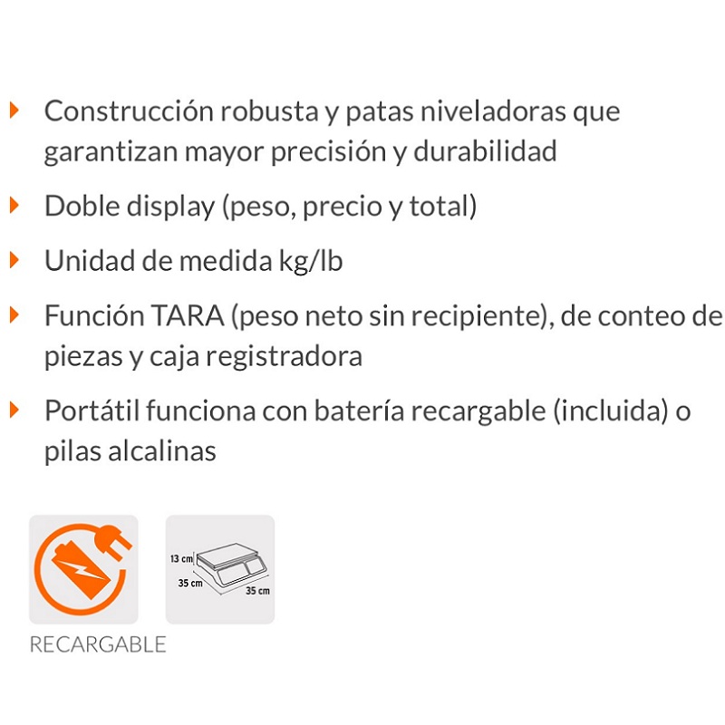 Bascula Electrónica Multifunciones Hasta 40Kg Truper BASE-40 Calidad Premium Comercio Comerciante Tienda Tiendas