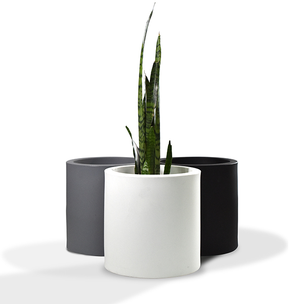 Maceta Cilíndrica Minimalista Interior/Exterior Blanca Mym