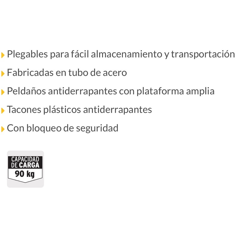 Escalera Escalerilla Tubular de Acero Plegable 3 Peldaños-Escalones , Uso  Domestico-Casa Negocio Pretul ESTU-3P