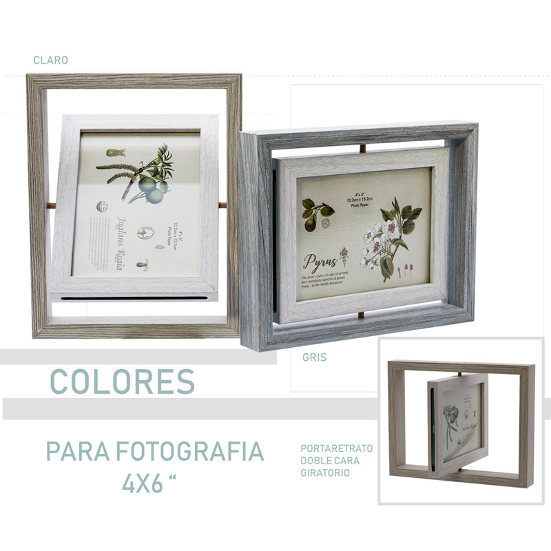 Portaretrato Giratorio Madera Regalo Novios Cuadros Decorativos Moda Hogar hw112 4x6