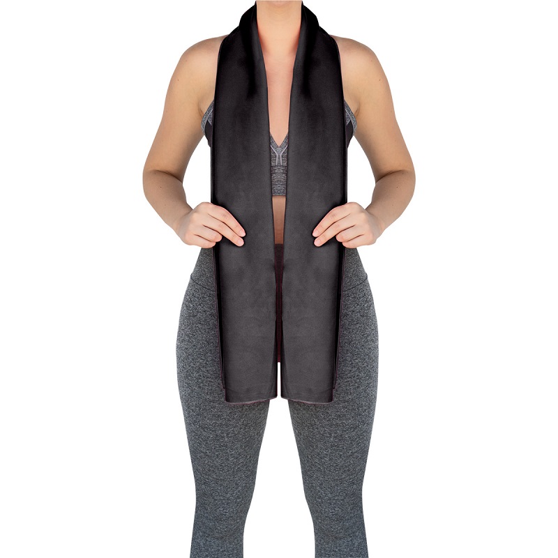 Toalla de microfibra secado rápido con bolsa de viaje 80x160cm. Negra