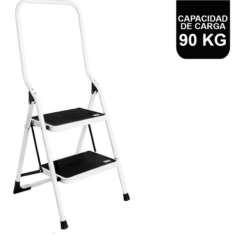 ESCALERA TUBULAR PLEGABLE DE 2 PELDAÑOS CON BARANDAL Uso Domestico-Papelerias-Jardin ESTU-2PB        rdin Pretul 