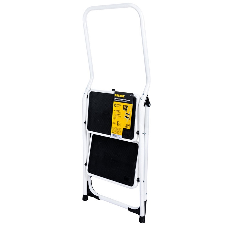 ESCALERA TUBULAR PLEGABLE DE 2 PELDAÑOS CON BARANDAL Uso Domestico-Papelerias-Jardin ESTU-2PB        rdin Pretul 