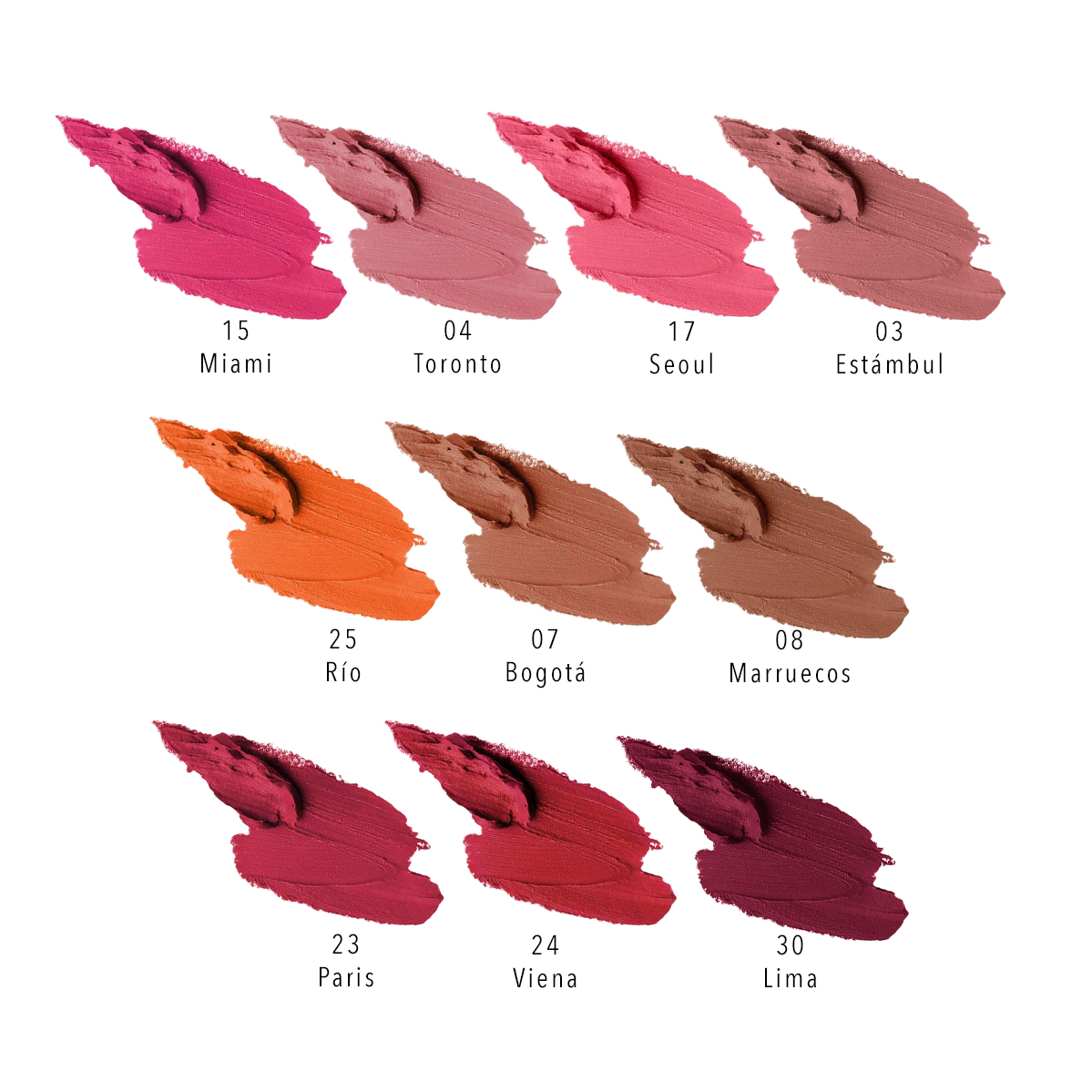 Set Labiales Mate Bissu (Kit Mayoreo 30 piezas) Tonos Varios