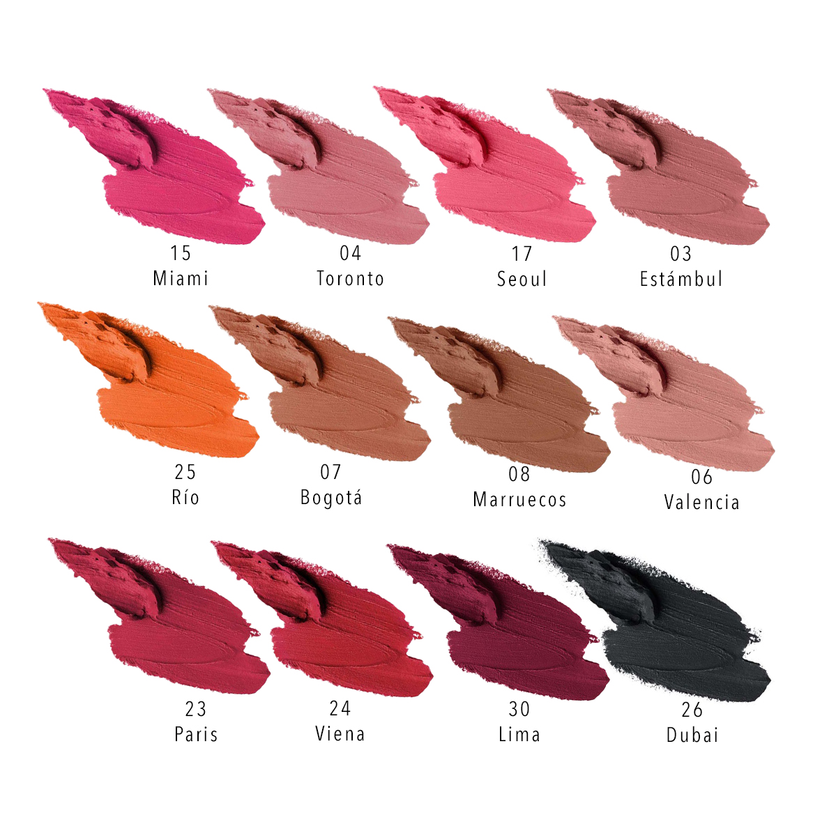 Set Labiales Mate Bissu (Kit Mayoreo 60 piezas) Tonos Varios