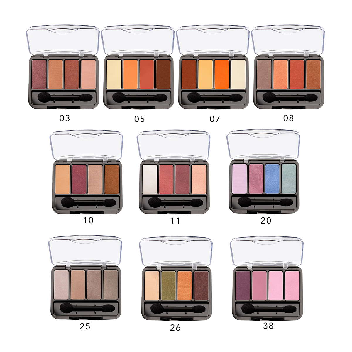 Set Sombras Cuartetos Bissu (Kit 10 paletas - tonos neutros)