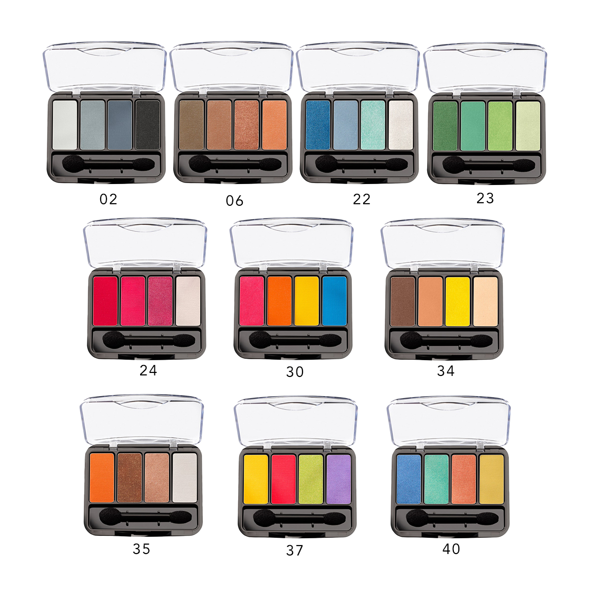 Set Sombras Cuartetos Bissu (Kit 10 paletas - tonos OSCUROS)