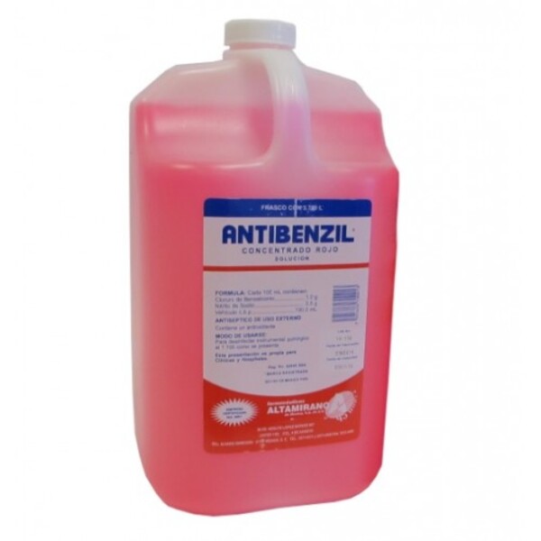 Antibenzil Concentrado Rojo (cloruro De Benzalconio1%) 1 Gal.