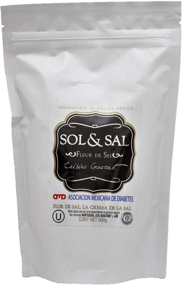 Flor de Sal - Sol & Sal - 100% orgánica, artesanal, natural y gourmet - Certificación Kosher y Mayacert - 500 gramos
