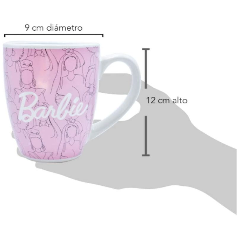 Fun Kids 1738-116 Taza Barbie de Cerámica de 500 Ml Rosa