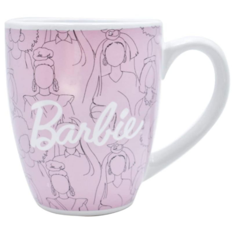 Fun Kids 1738-116 Taza Barbie de Cerámica de 500 Ml Rosa
